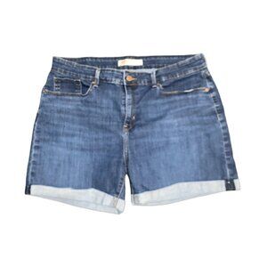 Sz.12*Signature Levi Strauss*Blue Denim Mid-Rise Shorts--Cuffed
